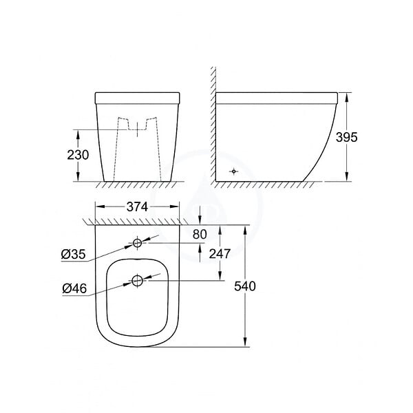 GROHE - Grohe Euro Ceramic Bidet à poser, Blanc alpin (39340000) - large
