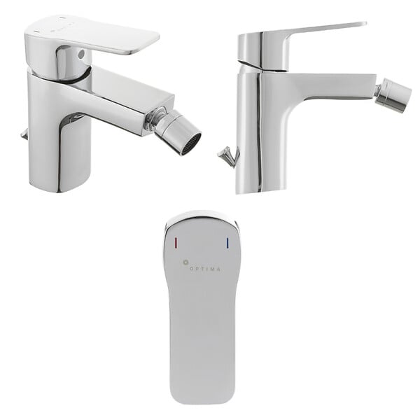 ROCA - Set The Gap by Siko Bidet suspendu 42x36 cm céramique, vidage arrière, blanc + Mitigeur bidet avec bec chromé et tirette - large