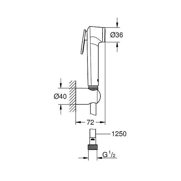 GROHE - Grohe Tempesta-F Trigger Spray 30 Support de douche mural 1 jet, chromé (26354000) - large