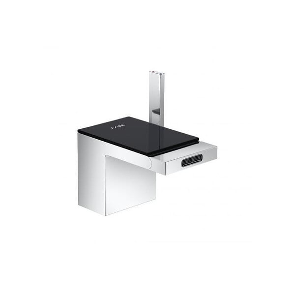 AXOR - AXOR MyEdition- Mitigeur monocommande bidet, avec garniture de vidage chrome/verre noir (47210600) - large