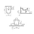 VITRA - Vitra  Set Integra WC sans bride + Abattant avec frein de chute en Duroplast + bidet suspendu et trop-plein, 35,5x54 cm, blanc - vignette