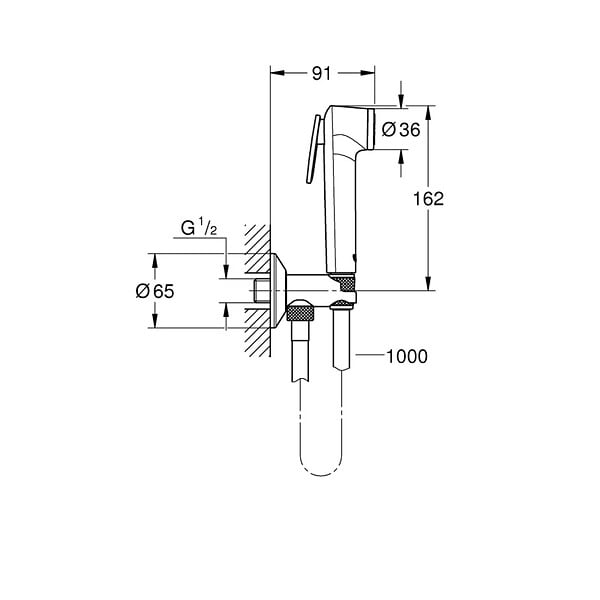 GROHE - Grohe Tempesta-F Trigger Spray 30 Ensemble avec robinet d'arrêt 1 jet, chromé (26358000) - large