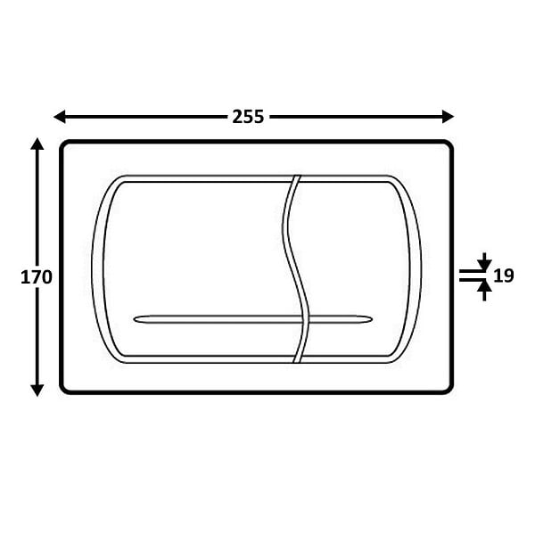 ROCA - Plaque de commande ROCA ACTIVE 52-B double touche Chromé mat (A8901150B2) - large