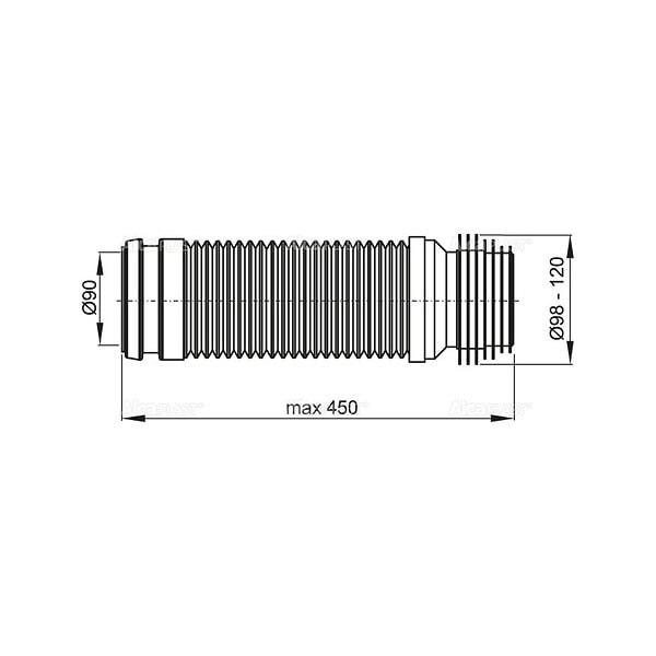 ALCA - Coude de vidage flexible pour WC, DN 90/110 (M9006) - large