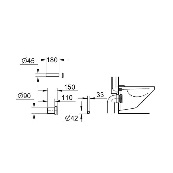 GROHE - Garniture de raccordement (37311K00) - large