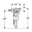 GEBERIT - 383 robinet flotteur pour réservoir encastré, entrée d’eau latérale, filetage laiton 3/8" (243.886.00.5) - vignette