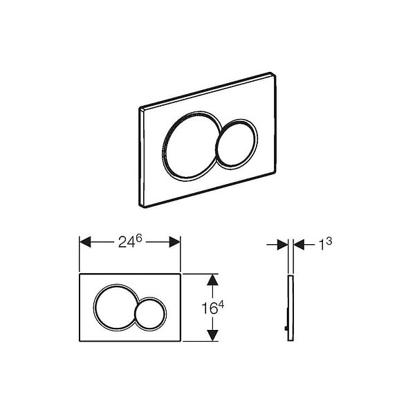 GEBERIT - Plaque de déclenchement  Sigma01 pour rinçage double touche (115.770.DT.5) - large
