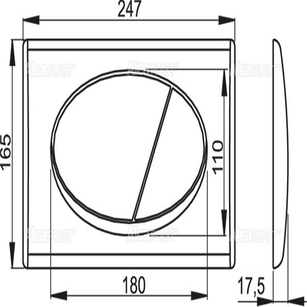 ALCA - Alca Plaque de commande double touche, Blanc (M70) - large