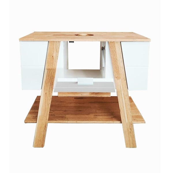 SWISS AQUA TECHNOLOGIES - Meuble de salle de bain sous lavabo Naturel Home 80x73x46 cm, blanc  (HOMEUMDB) - large
