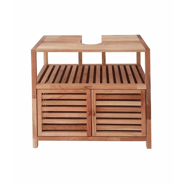 NATUREL - Meuble de salle de bain sous lavabo Naturel Home 67,5x63x35,5 cm, bois  (HOMEUM) - large