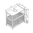 NATUREL - Meuble de salle de bain sous lavabo Naturel Home 67,5x63x35,5 cm, bois  (HOMEUM) - vignette