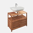 NATUREL - Meuble de salle de bain sous lavabo Naturel Home 67,5x63x35,5 cm, bois  (HOMEUM) - vignette