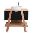 SWISS AQUA TECHNOLOGIES - Swiss Aqua Technologies Meuble de salle de bain sous lavabo Naturel Home 80x73x46 cm, noir  (HOMEUMDC) - vignette