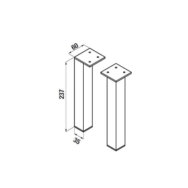 JIKA (GROUPE ROCA) - Jika (Groupe Roca) Cube Pieds pour meuble de salle de bain, 1 paire, 240 mm, Chrome (H4944021760001) - large