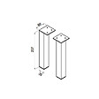 JIKA (GROUPE ROCA) - Jika (Groupe Roca) Cube Pieds pour meuble de salle de bain, 1 paire, 240 mm, Chrome (H4944021760001) - vignette