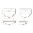 NATUREL - Naturel Pro 61x51 cm lavabo suspendu en céramique avec un trou pour mitigeur au milieu, sans siphon ni mitigeur, blanc (HA5660) - vignette