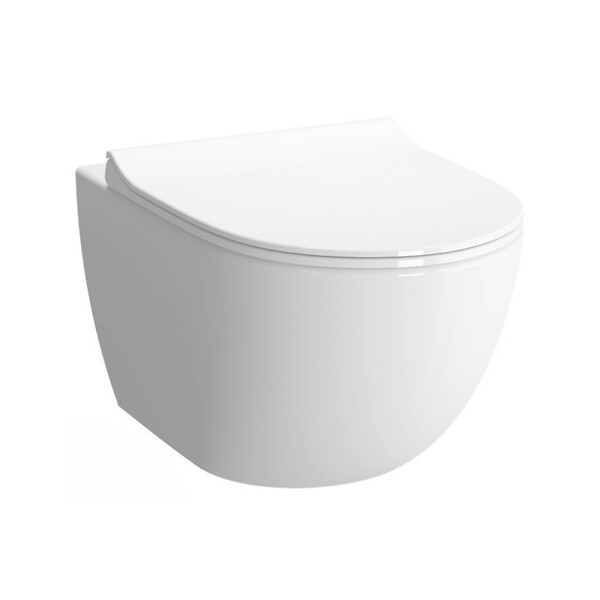 SWISS AQUA TECHNOLOGIES - Pack WC bâti-autoportant + WC SAT infinitio sans bride fixations invisibles + Abattant softclose + Plaque blanche - large
