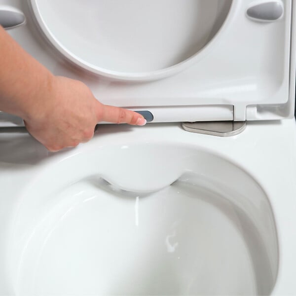 SWISS AQUA TECHNOLOGIES - Swiss Aqua Technologies Pack WC Rapid SL + Cuvette sans bride SAT, fixations invisibles + Plaque Chrome - large