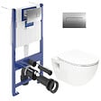 VILLEROY & BOCH - ViConnect Pro S Pack WC bâti Villeroy & Boch + WC Swiss Aqua Technologies + abattant SoftClose + plaque (VICONPROJECT-2CH) - vignette