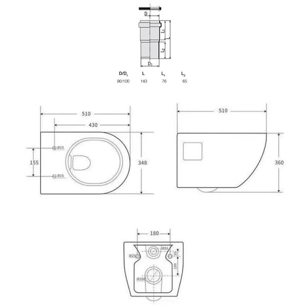 VILLEROY & BOCH - ViConnect Pro S Pack WC bâti Villeroy & Boch + WC Swiss Aqua Technologies + abattant SoftClose + plaque (VICONPROJECT-2CH) - large