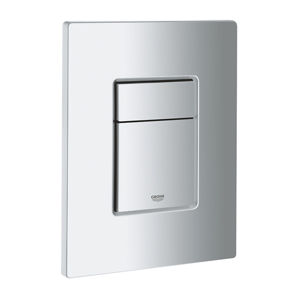 GROHE - Pack WC Bâti autoportant avec Cuvette Porcher rimless + Abattant + Plaque chrome (ProjectPorcher-1) - large