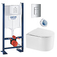GROHE - Pack WC Bâti autoportant + WC sans bride SAT + Abattant SoftClose + Plaque Chrome (ProjectDelano-1) - vignette