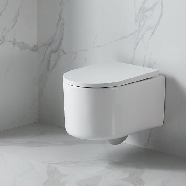 GROHE - Pack WC Bâti autoportant + WC sans bride SAT + Abattant SoftClose + Plaque Chrome (ProjectDelano-1) - large