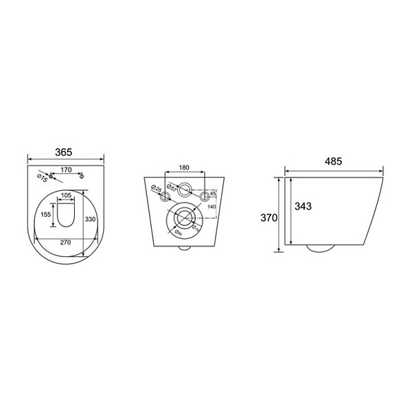 GROHE - Pack WC Rapid SL + WC Swiss Aqua Technologies Infinitio sans bride + Plaque de commande noir mat  (RapidSL-Infinitio-KF0) - large