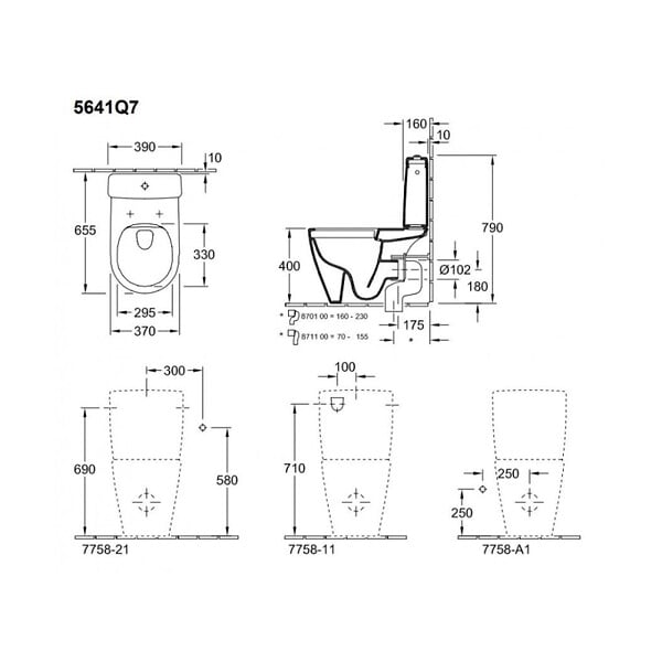 VILLEROY ET BOCH - Combi Pack AVENTO Direct Flush en céramique - Sortie horizontale - Couleur : BLANC- réf : 5641Q701 - VILLEROY ET BOCH - large