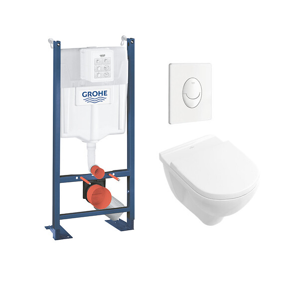GROHE - Pack WC Rapid SL autoportant + cuvette Villeroy&Boch O.Novo + plaque Skate Air blanche (ProjectO.Novo-3) - large