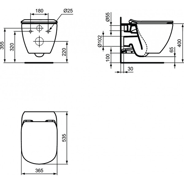 GROHE - Pack WC Rapid SL autoportant + WC sans bride AquaBlade + Abattant slim softclose + Plaque chrome + Set isolation phonique - large