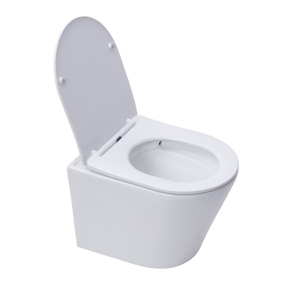 SWISS AQUA TECHNOLOGIES - Pack WC bâti-autoportant + WC SAT sans bride + Abattant SoftClose + Plaque blanche (SMART-Infinitio-M270) - large