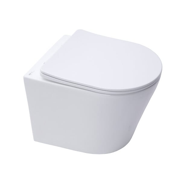 SWISS AQUA TECHNOLOGIES - Pack WC bâti-autoportant + WC SAT sans bride + Abattant SoftClose + Plaque blanche (SMART-Infinitio-M270) - large