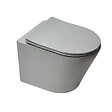 SWISS AQUA TECHNOLOGIES - Pack WC bâti-autoportant + WC Infinitio gris mat sans bride fixations invisibles + Abattant softclose + Plaque blanche/chrome - vignette