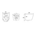SWISS AQUA TECHNOLOGIES - Pack WC bâti-autoportant + WC Infinitio gris mat sans bride fixations invisibles + Abattant softclose + Plaque blanche/chrome - vignette
