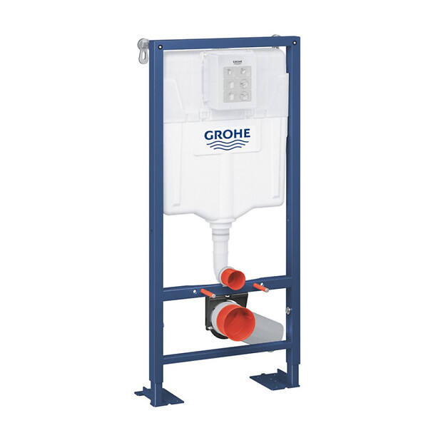 GROHE - Rapid SL Pack Bâti-support + cuvette sans bride + Abattant + Plaque chrome (RAPIDSL-O.NOVO49-1) - large