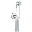 GROHE - Pack WC Bâti-support Rapid SL + WC sans bride Brevis + Abattant softclose + Douchette bidet + Plaque chrome - vignette