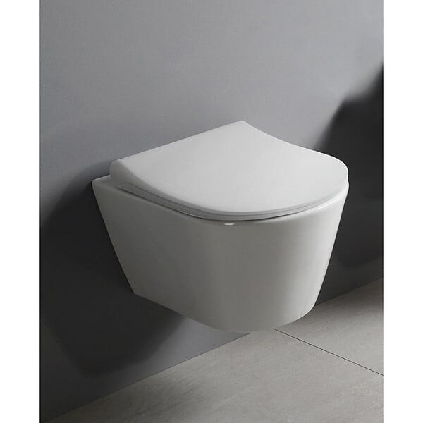 GROHE - Pack WC Bâti-support Rapid SL + WC sans bride Lucco Avva + Abattant softclose + Plaque chrome (RapidSL-Avva-1) - large