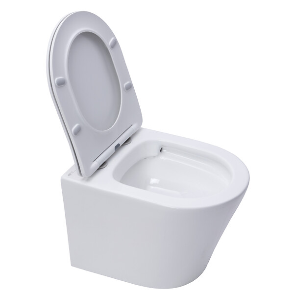 SWISS AQUA TECHNOLOGIES - Pack WC Bâti-support autoportant + WC sans bride SAT Infinitio + Abattant softclose + Plaque blanc alpin - large