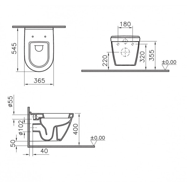 GROHE - Pack WC Rapid SL + cuvette VITRA S50 avec bride + abattant softclose + Plaque de commande Skate Chrome (GROHE-S50softclose) - large