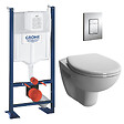 GROHE - Pack WC Bâti Autoportant Rapid SL + WC sans bride Vitra Normus + Abattant softclose + Plaque chrome (ProjectNormusRimless-1) - vignette