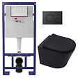 SWISS AQUA TECHNOLOGIES - Pack WC bâti-autoportant + WC sans bride SAT Infinitio + Abattant SoftClose + Plaque noir mat (SMART-BlackInfinitio-M678) - vignette
