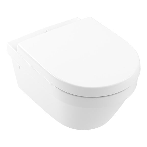 GEBERIT - Pack WC Bati UP100 + WC sans bride Villeroy & Boch Architectura, fixations invisibles + Abattant + Plaque blanche - large
