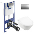 VILLEROY & BOCH - ViConnect Pro S Pack WC bâti Villeroy & Boch + WC sans bride Villeroy & Boch + abattant Duroplast + plaque (VICONTARCHI3-2CH) - vignette