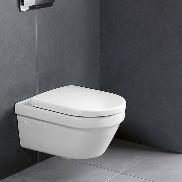VILLEROY & BOCH - ViConnect Pro S Pack WC bâti Villeroy & Boch + WC sans bride Villeroy & Boch + abattant Duroplast + plaque (VICONTARCHI3-2CH) - large