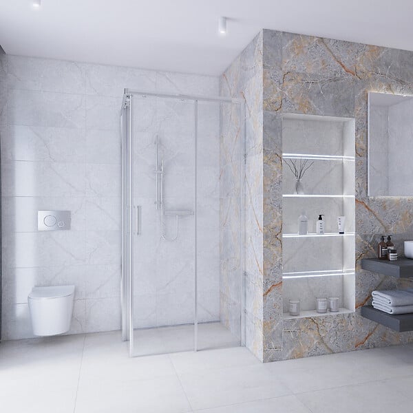 SWISS AQUA TECHNOLOGIES - Pack WC Bâti-support Rapid SL + WC sans bride SAT Brevis + Plaque Chrome - large