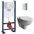 GROHE - Pack WC Bâti Autoportant Rapid SL + WC sans bride Vitra Normus + Abattant softclose + Plaque chrome - vignette