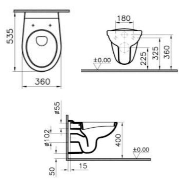 GROHE - Pack WC Bâti Autoportant Rapid SL + WC sans bride Vitra Normus + Abattant softclose + Plaque chrome - large