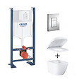 GROHE - Pack WC Euro Ceramic sans bride Triple Vortex blanc alpin + Rapid SL autoportant NF + plaque chrome (ProjectEuroCeramic-1) - vignette