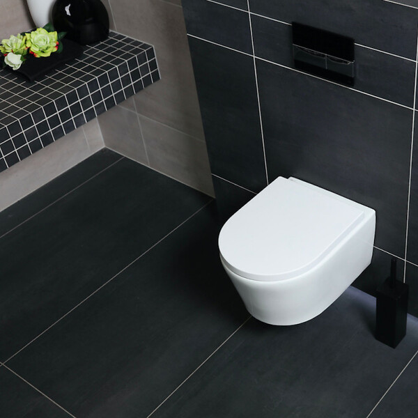GROHE - Pack WC Rapid SL + Cuvette sans bride SAT, fixations invisibles + Plaque Noir mat + Set habillage (RapidSL-SATrimless-KF0-sabo) - large
